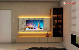 desain interior apartement p handi ruang nonton