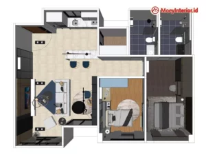 layout Bpk. Anthon Chandra Design dan Penawaran Interior Apt. Lloyd
