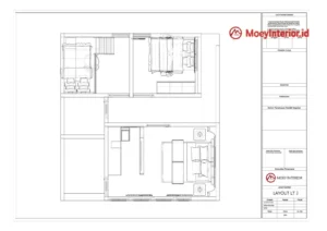 layout denah ruangan Bpk. Simanungkalit Design dan Penawaran Interior