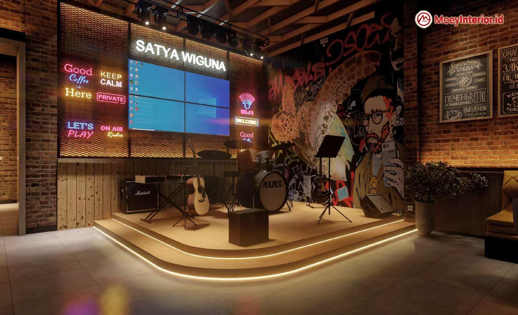 portofolio desain dan bangun interior cafe life music