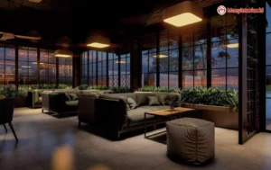 portofolio desain dan bangun interior cafe ruang sofa