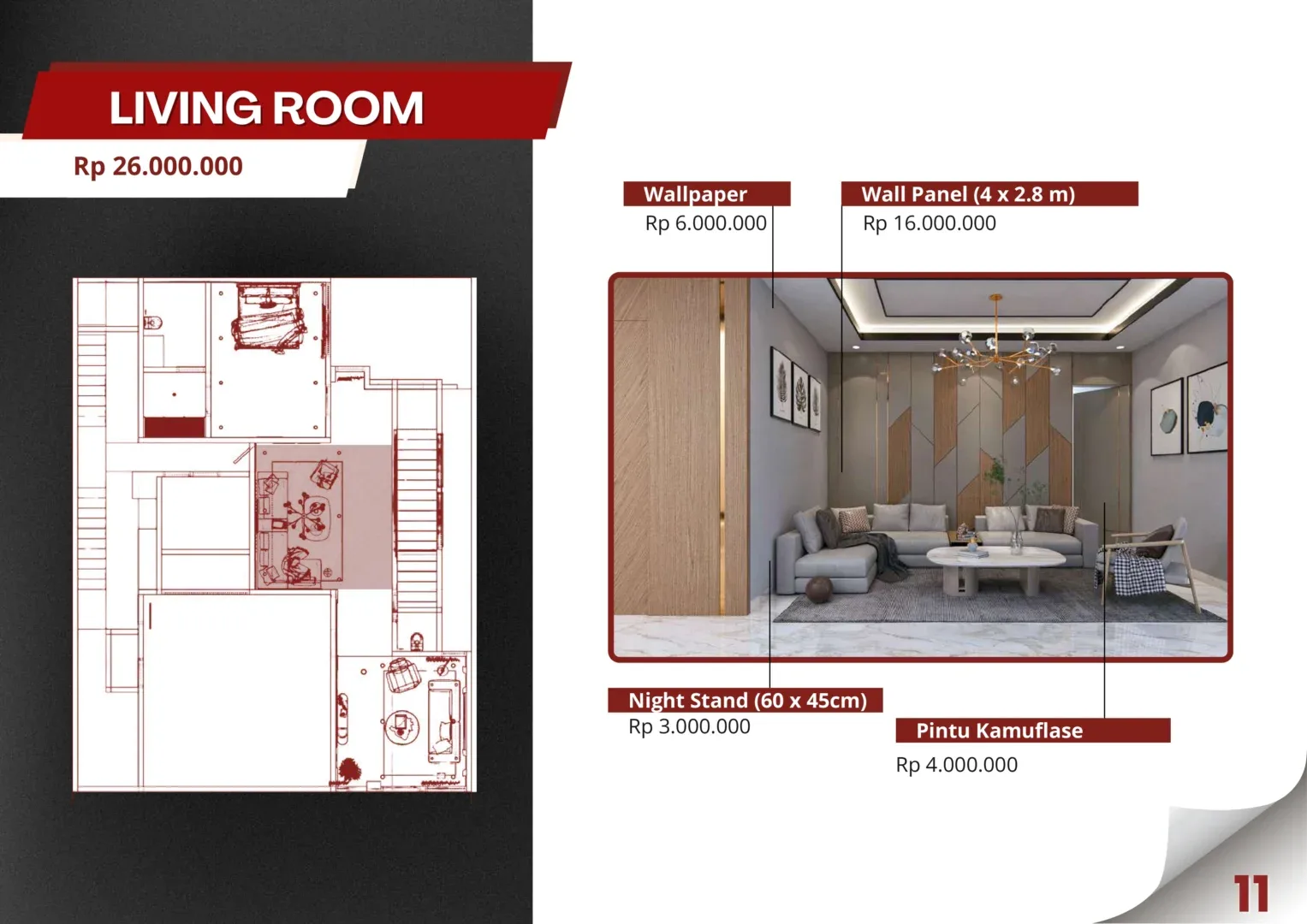 Konsep Denah Furniture Ruang Keluarga - Moeyinterior